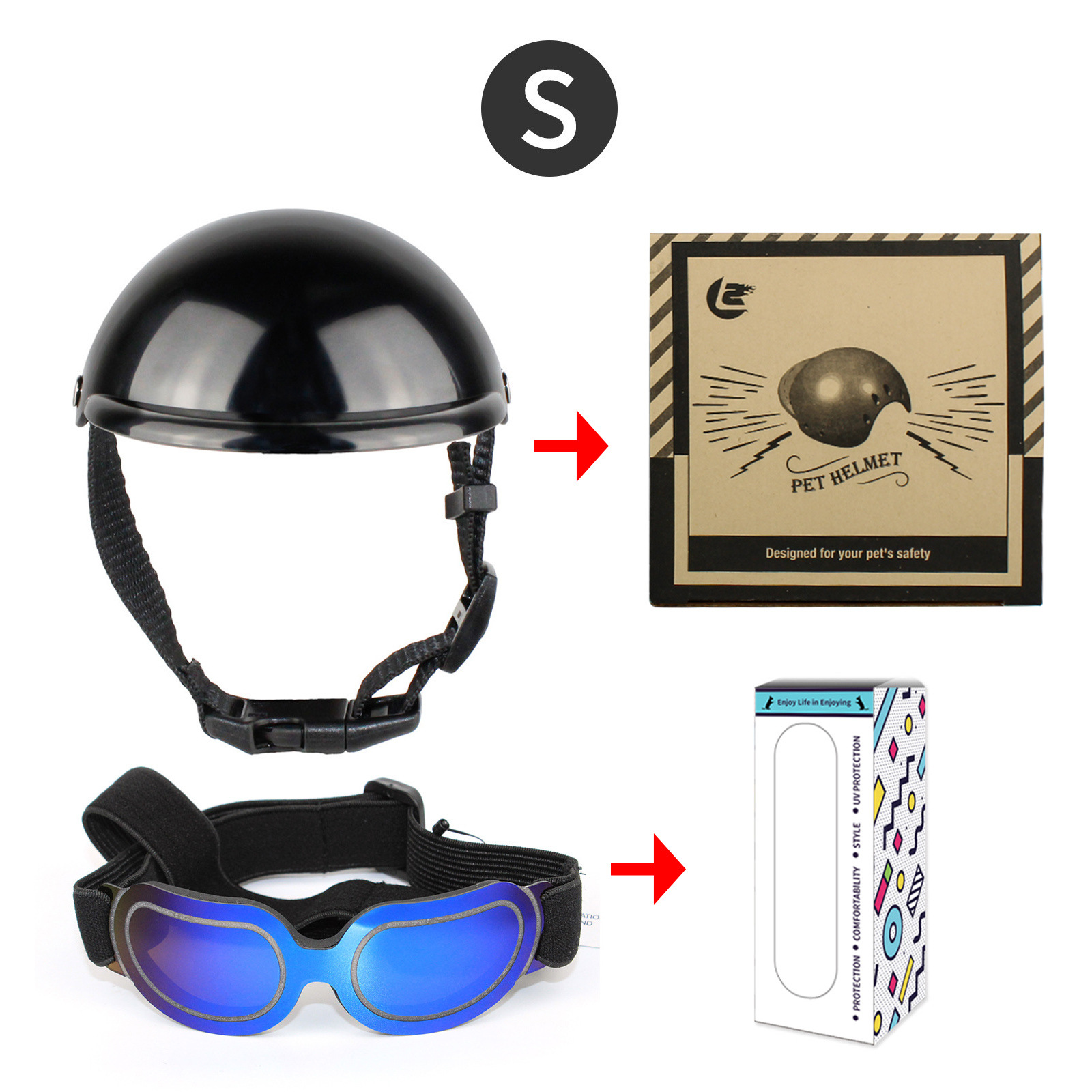 Motorcycle Gear Dogs - Aksesoris Hewan Peliharaan Termasuk Helm Kacamata
