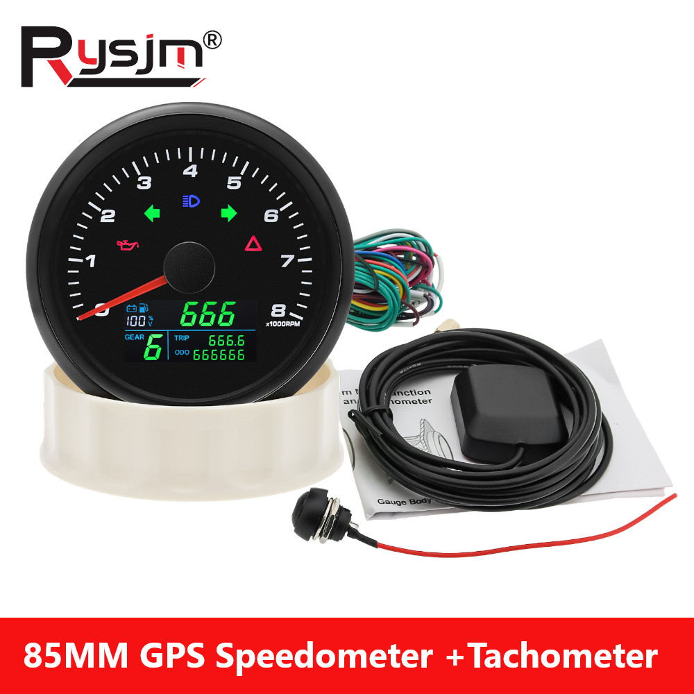 Motorcycle Gear Levels - Tachometer Speedometer GPS Pengukur Multifungsi 85Mm