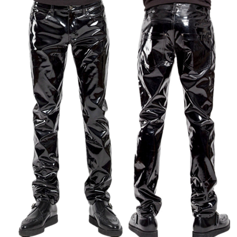 Motorcycle Gear Mens - Celana Panjang Lateks PVC Berkilau Celana