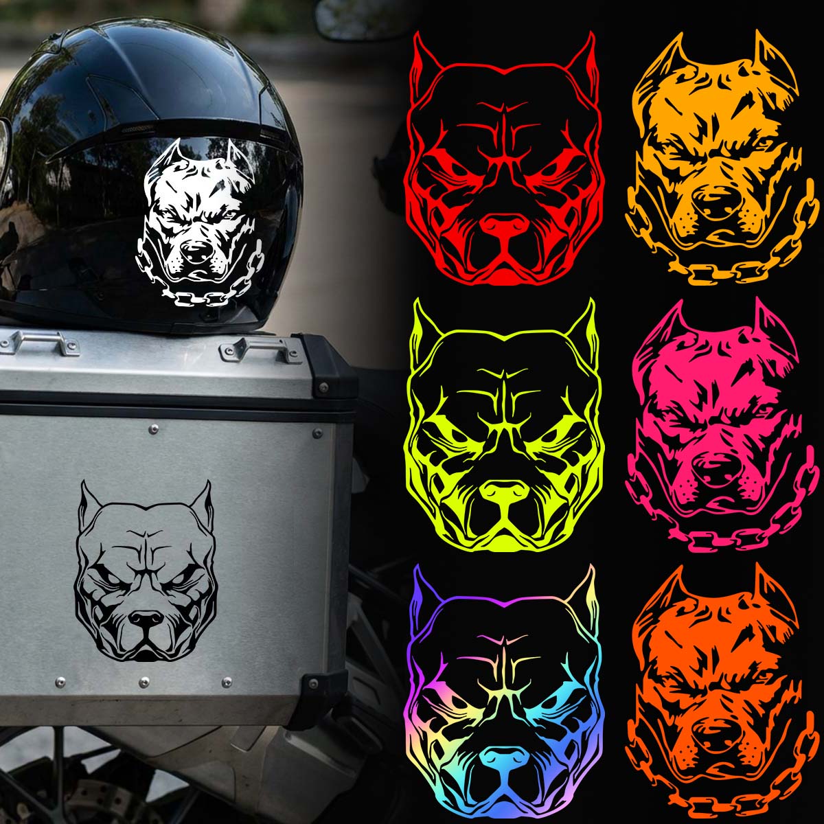 2PCS/SET Stiker Kepala Anjing  - Motorcycle Gear Dogs ulasan dan harga